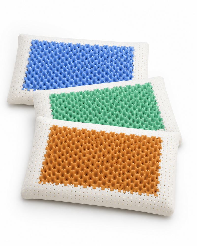 Guanciale con inserto massaggiante forato in memory foam, brezza marina, agrumi, citronella