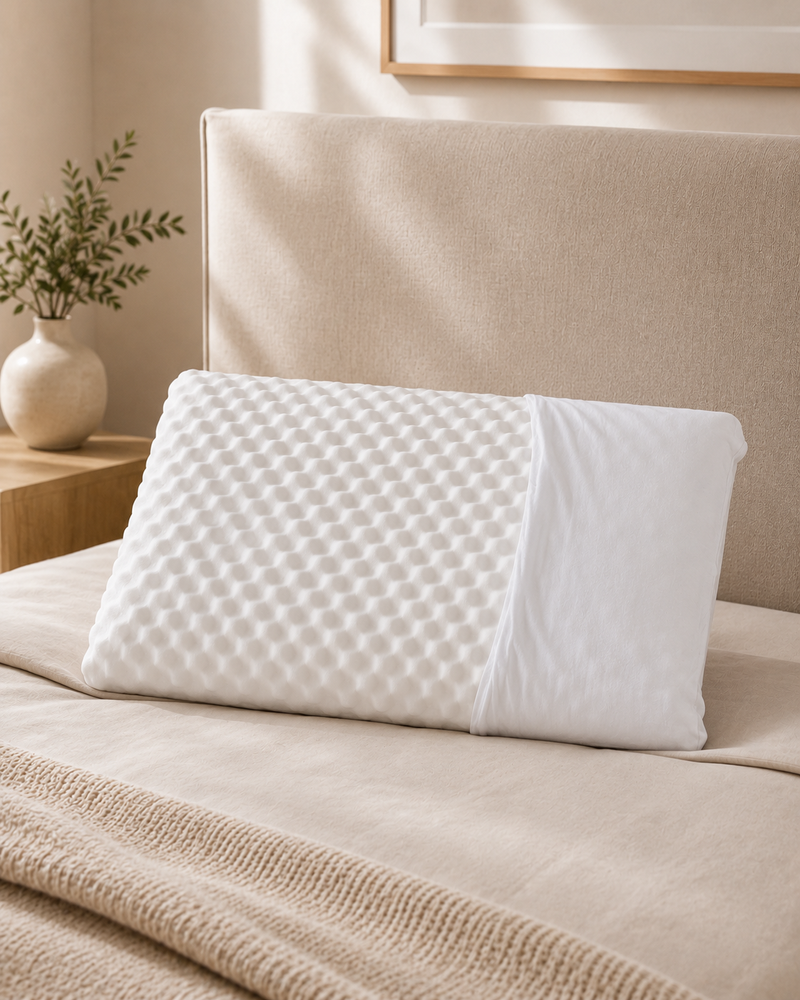 Guanciale massaggiante in memory foam con federa jersey