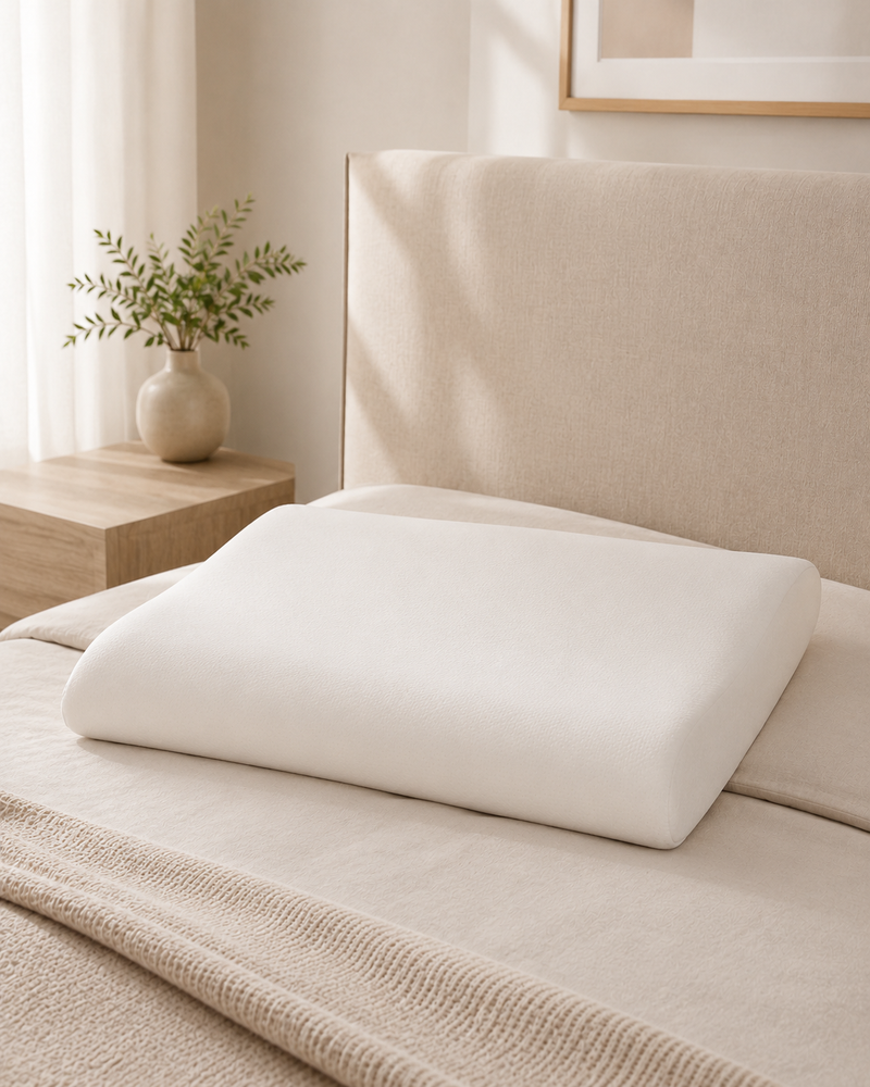 Guanciale ortocervicale in memory foam con federa jersey