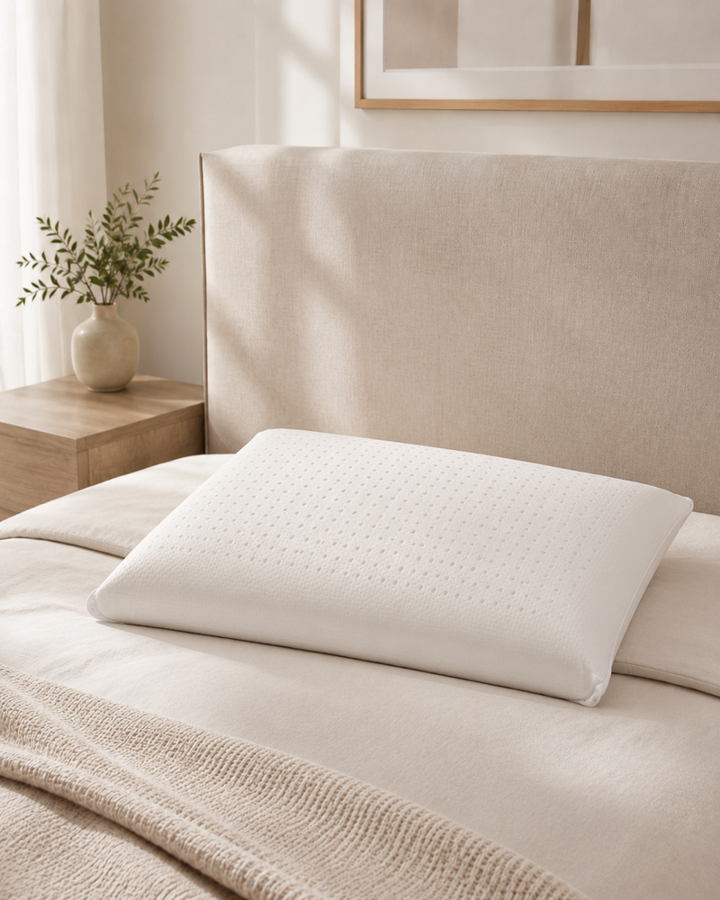 Guanciale in memory foam forato con federa jersey
