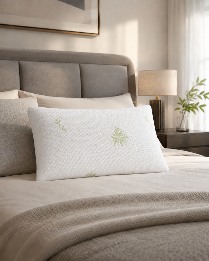 Guanciale in memory foam con federa Aloe