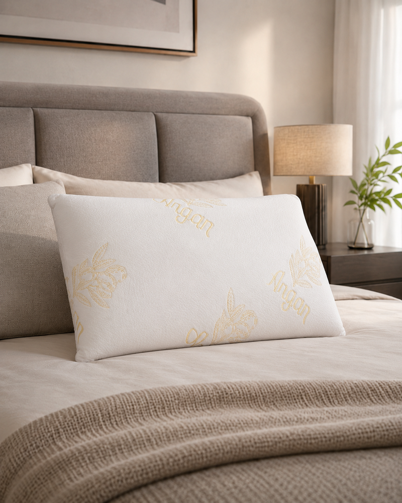 Guanciale in memory foam con federa Argan