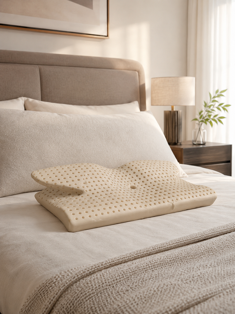 Guanciale forato ergonomico ortocervicale in memory foam "Fly"