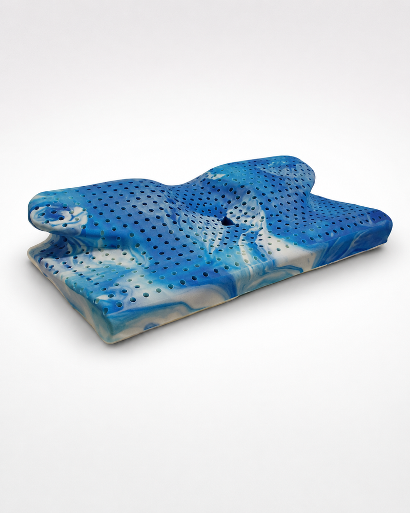 Guanciale forato ergonomico ortocervicale Acqua Gel in memory foam "Fly"