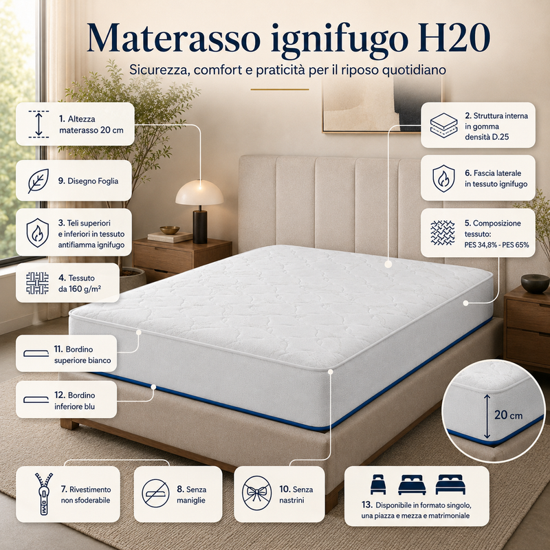 Materasso Fabien Ignifugo H20