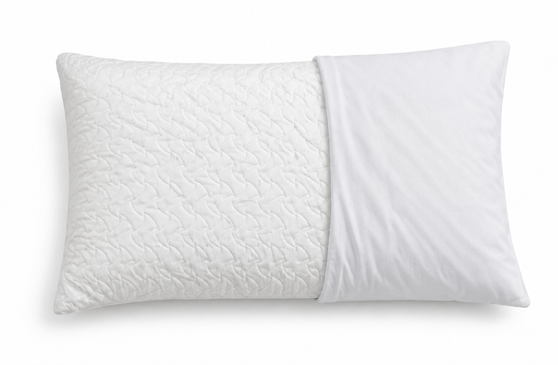 Guanciale in fiocco di memory foam con federa cucita