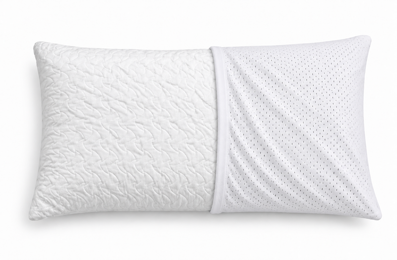 Guanciale in fiocco di memory foam con federa cucita